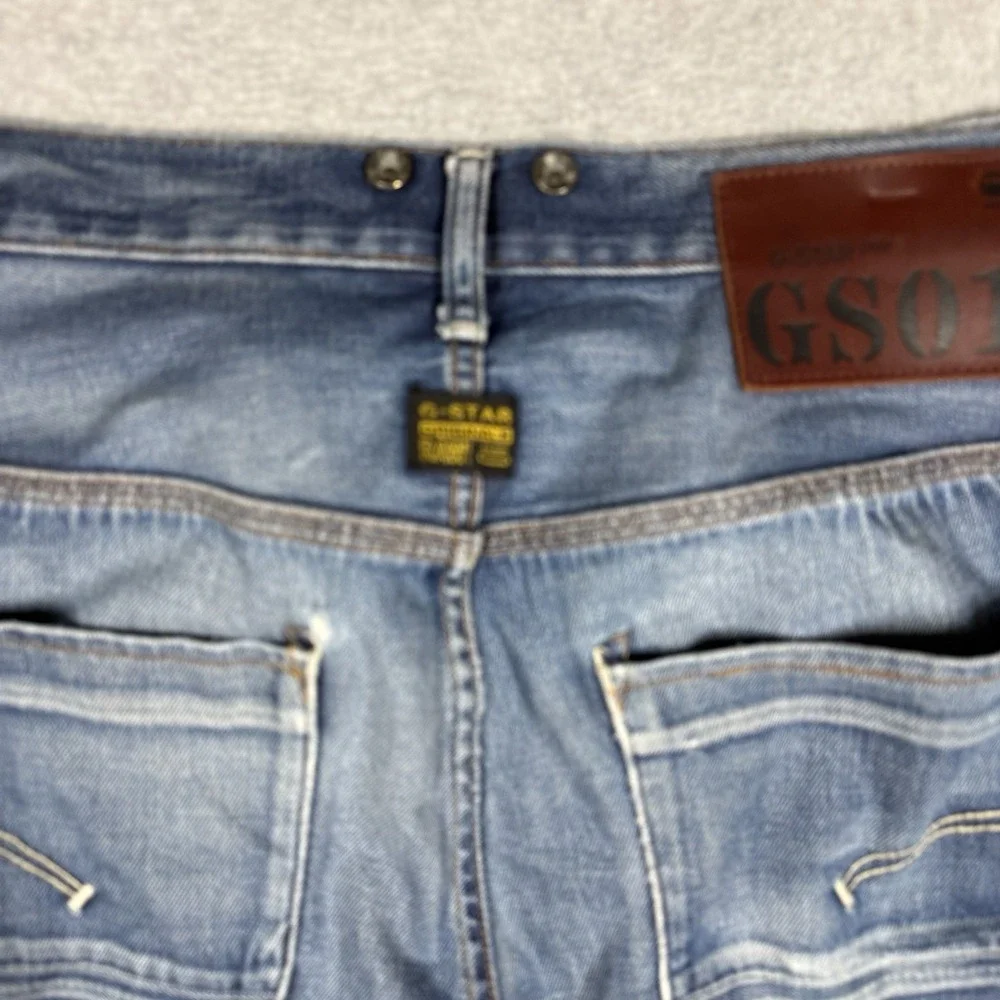 G Star Raw Jeans Mens 33x30 Blue New Radar Tapered Braces Suspender Buttons Hem‎